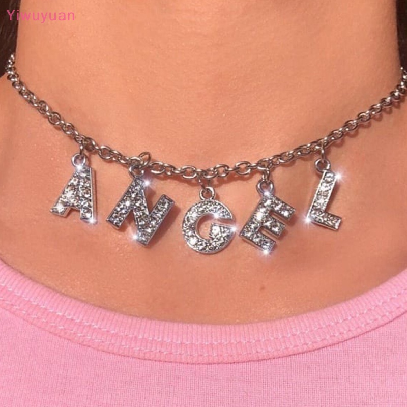 Vòng Cổ Choker Mặt Chữ Đính Đá Thời Trang Phong Cách Gothic Punk Mới