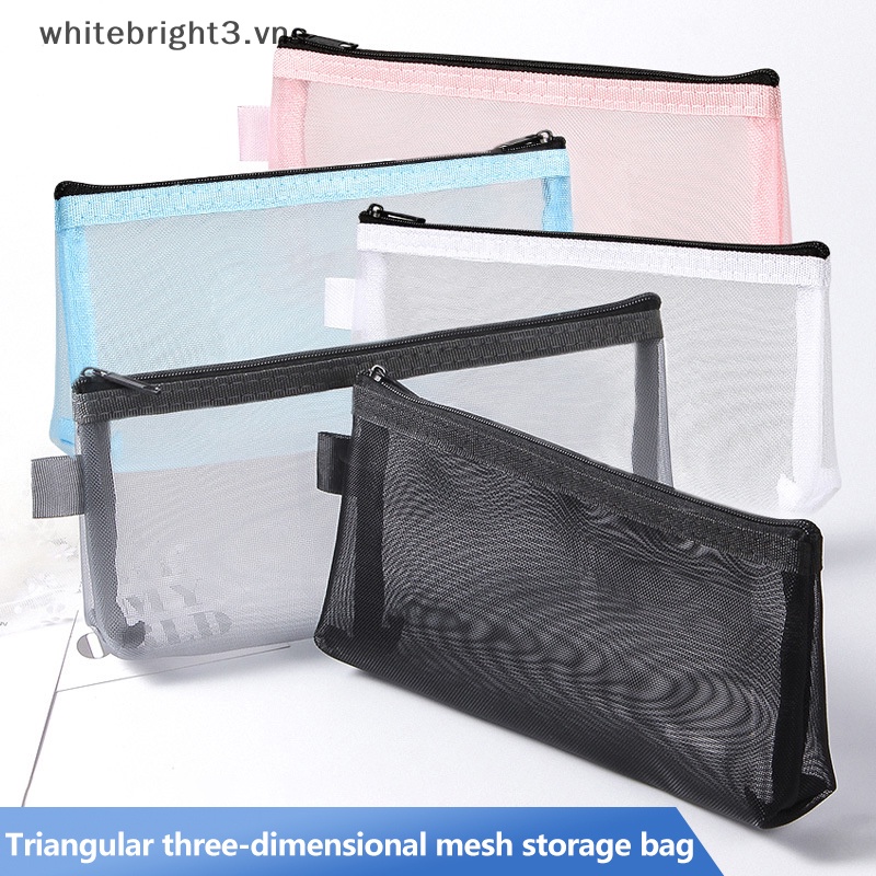 Túi Đựng Bút Dạng Lưới Màu Trong Suốt Tiện Dụng Cho Học Sinh / Văn Phòng