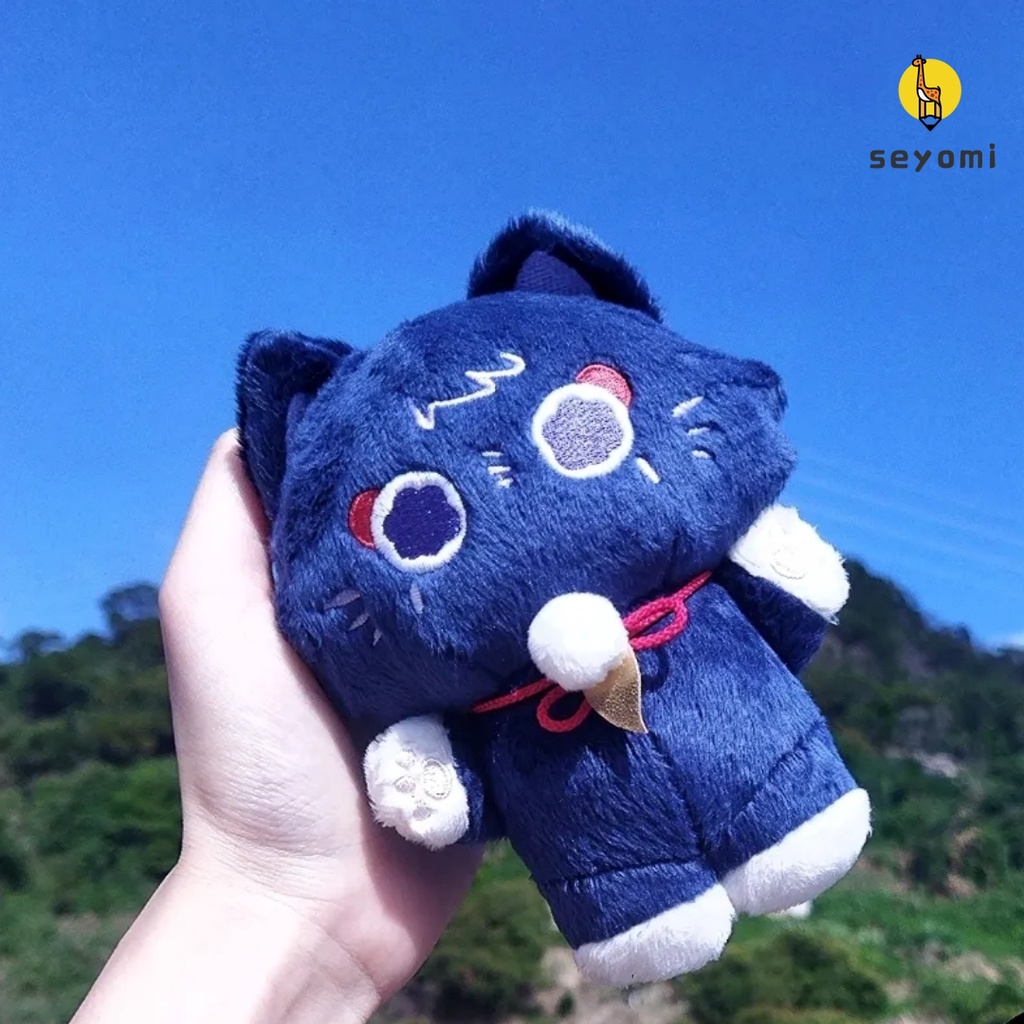 Móc khóa sang trọng Genshin Impact Scaramouche Móc Khóa Hình Búp Bê Hoạt Hình Dễ Thương Thú Nhồi Bông Hình Mèo Dễ Thương