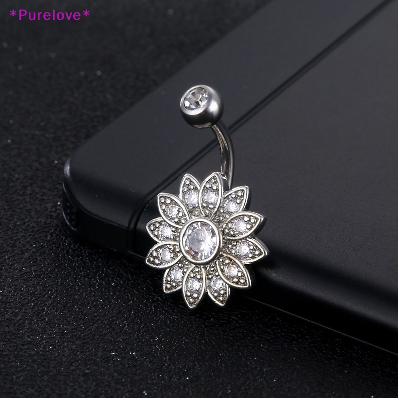 Khuyên Rốn Đính Đá Hình Hoa Quyến Rũ Cho Nữ Mới