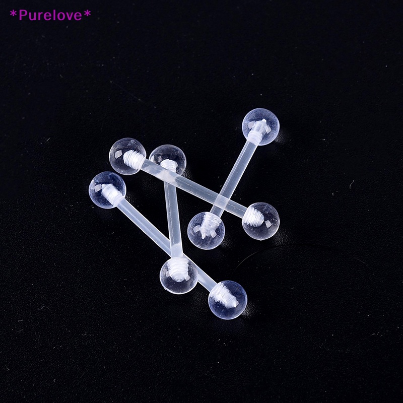 Set 10 Khuyên Lưỡi Chất Liệu Acrylic Mềm Trong Suốt Thời Trang Cá Tính Mới