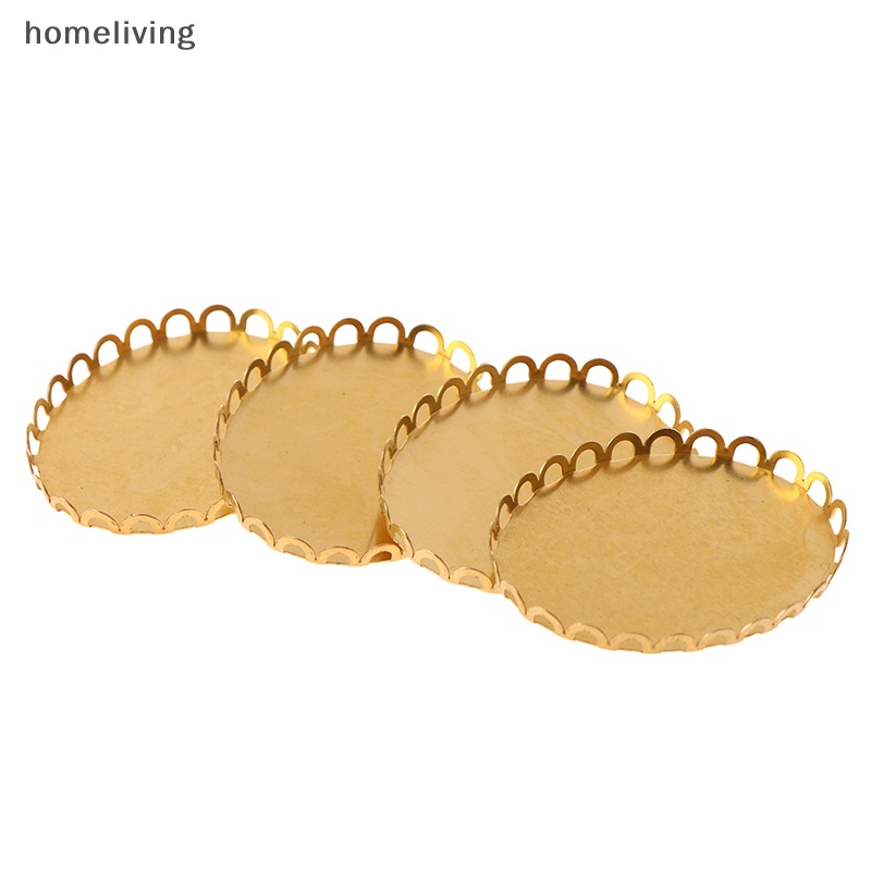 Set 2 Khay Kim Loại Mini Trang Trí Nhà Búp Bê