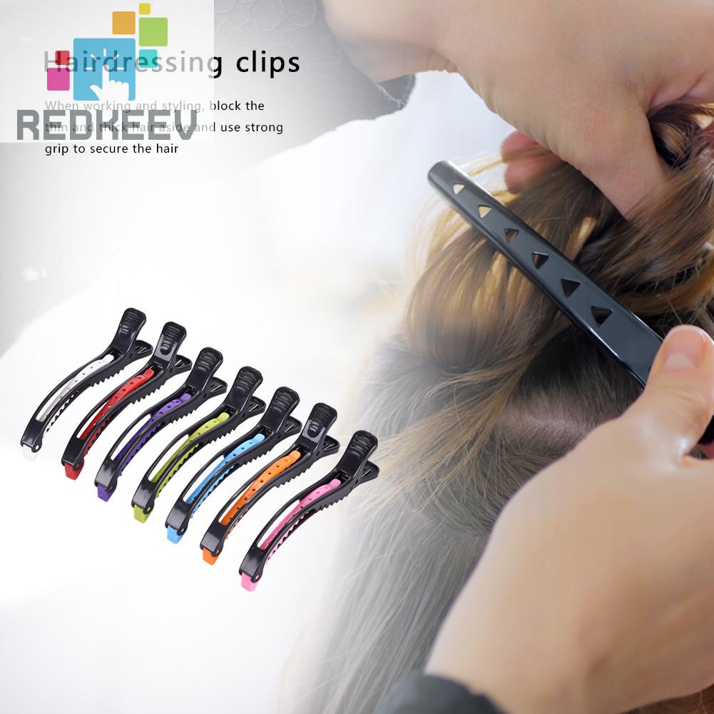 Set 6 Kẹp Nhựa Cố Định Tóc Hai Cổng Thiết Kế Nhỏ Gọn