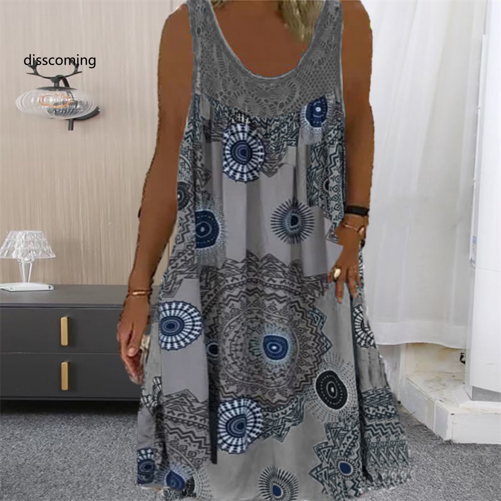 Áo Khoác Dáng Dài In Họa Tiết Cá Tính Trẻ Trung| Đầm Sát Nách Dáng Rộng In Họa Tiết Vintage Hợp Thời Trang Đi Biển Cho Nữ