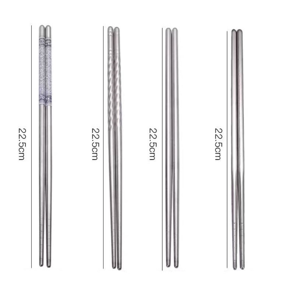 Set 5 Đôi Đũa Inox Chống Trượt Phong Cách Trung Hoa