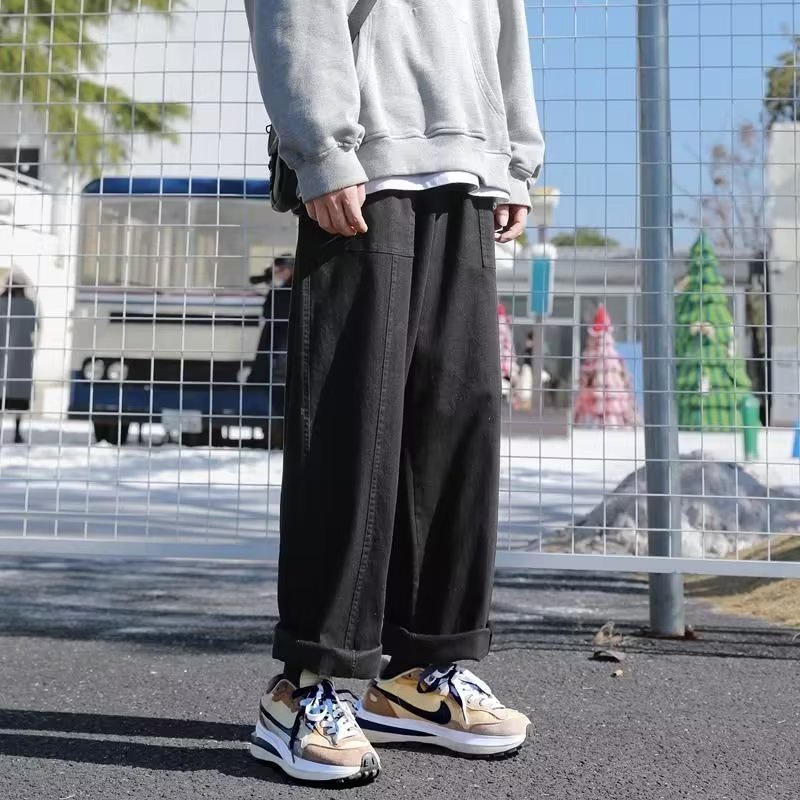 Quần Dài Ống Rộng Phong Cách Đường Phố Nhật Bản Cá Tính Dành Cho Nam