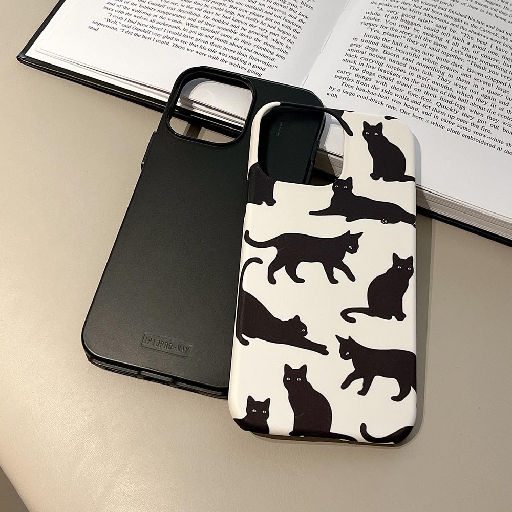 Ốp Điện Thoại Cứng Hình Mèo Đen Cho iphone 11 12 12pro 12promax 13 13pro 13promax 14 14pro 14promax 15 15pro 15plus 15promax