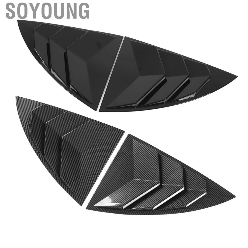 Soyoung Side Window Spoiler  Louvers Trim Triangle East To Install Scratch Resistant for Model Y