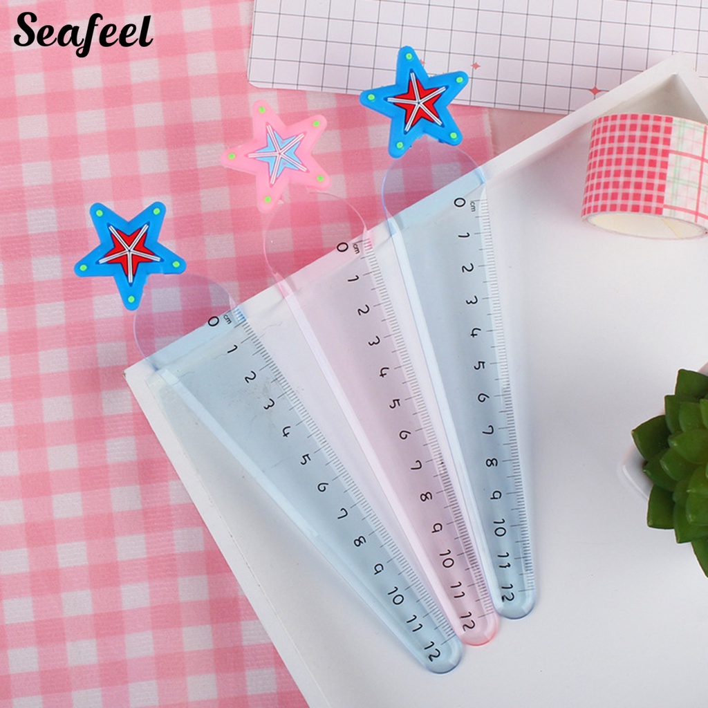 Bộ 2 Thước Thẳng Trong Suốt Chống Trượt Cho Học Sinh