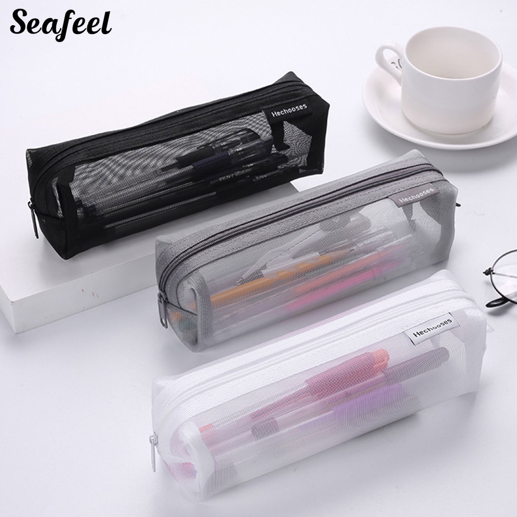 Túi Đựng Bút Dạng Lưới Có Khóa Kéo Siêu Bền Tiện Dụng Cho Văn Phòng