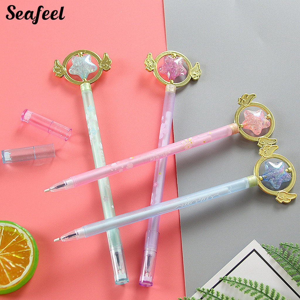 Set 10 Bút Bi Có Tay Cầm Siêu Nhẹ Chống Rò Rỉ Thiết Kế Dễ Thương Tiện Dụng Cho Gia Đình / Trường Học