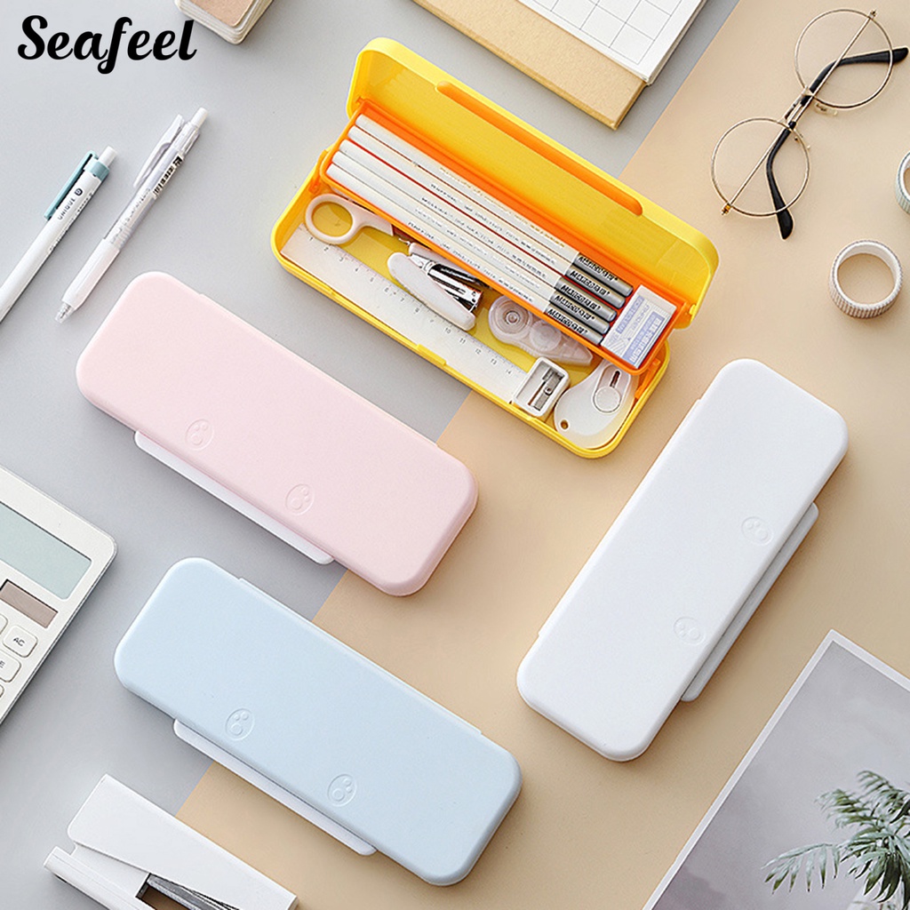 Hộp Đựng Bút Chì Sức Chứa Lớn Có Khóa Cài Hình Vịt Dành Cho Trường Học