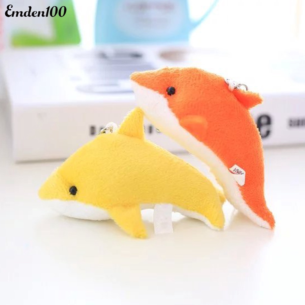 Thú Nhồi Bông Hình Cá Heo 3D 7.5cm Mềm Mại Trang Trí Ba Lô