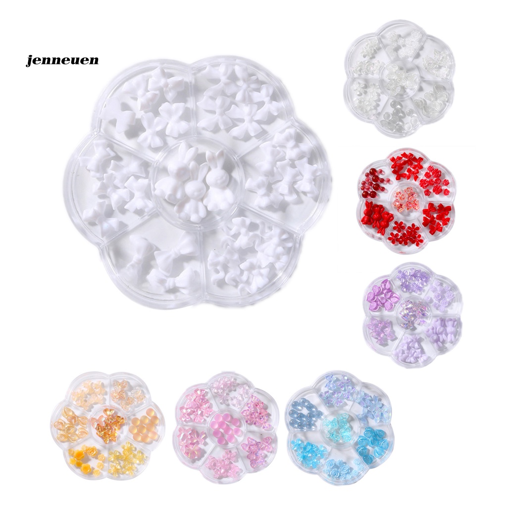 1 Hộp Phụ Kiện Trang Trí Móng Tay Trọng Lượng Nhẹ Đính Nơ Cho Nữ