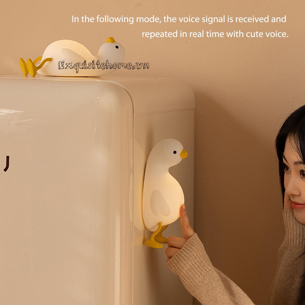 Đèn Ngủ 3 Bánh Răng 900mAh Bằng Silicone Hình Vịt Dùng Trang Trí Tiệc