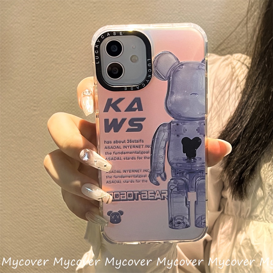 Ốp Điện Thoại Silicon Mềm Hình Kaws Màu Gradient Lấp Lánh Cho iPhone 14 13 12 11 Pro Max X XR Xs Max 6 7 8 Plus
