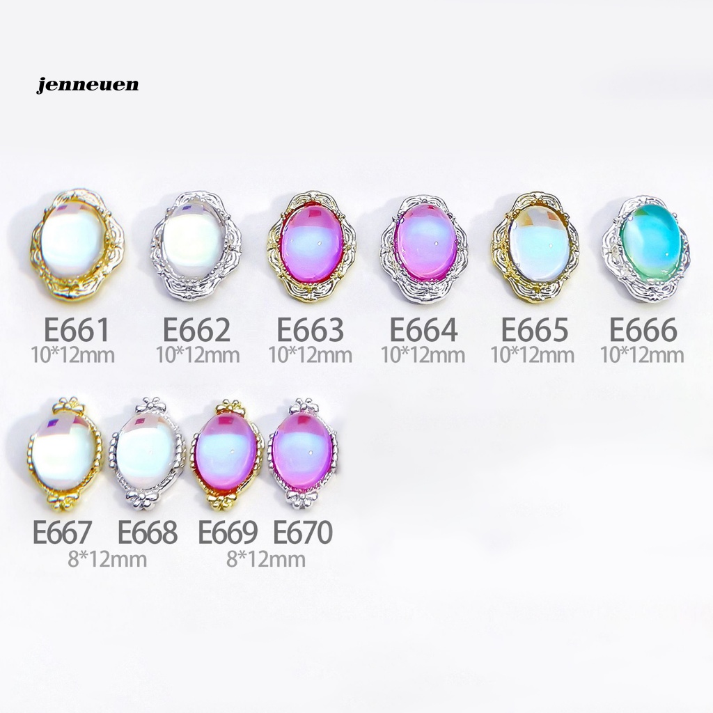 Set 10 Móng Tay Giả Kính Trọng Lượng Nhẹ Trang Trí Nghệ Thuật Cho Nữ