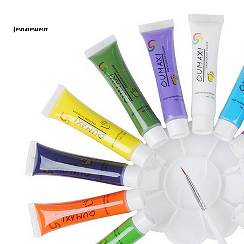 Set 12 Màu Vẽ Móng 3D Thời Trang Kèm Cọ Tán Tiện Lợi