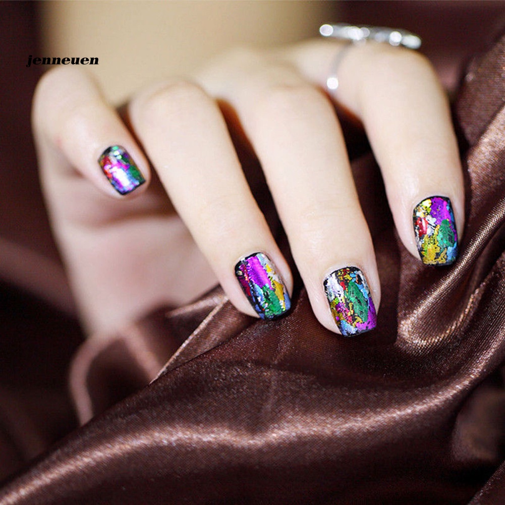 Bộ 20 Miếng Dán Lá Nhôm Trang Trí Móng Tay Nghệ Thuật DIY