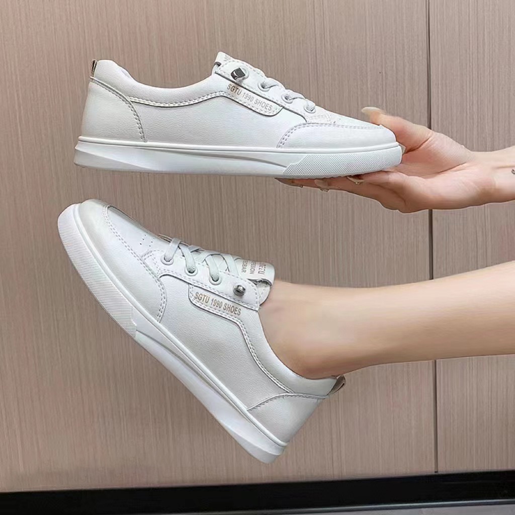 Giày Thể Thao Đế Bằng Phối Lưới Thoáng Khí Thời Trang Mùa Thu Phong Cách Hàn Quốc Mới Cho Nữ