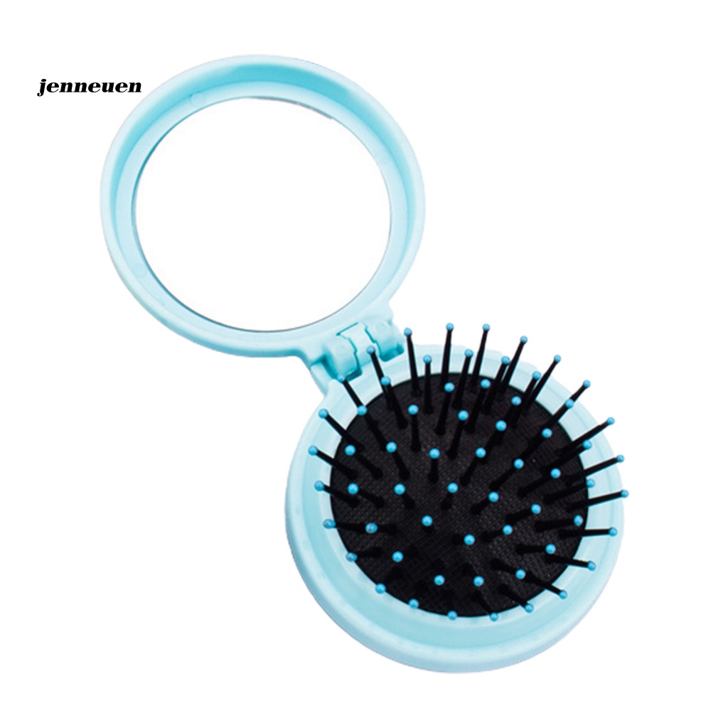 Jen Lược Nhựa Dạng Túi Khí Gập Tích Hợp Gương Trang Điểm Đẹp Mắt