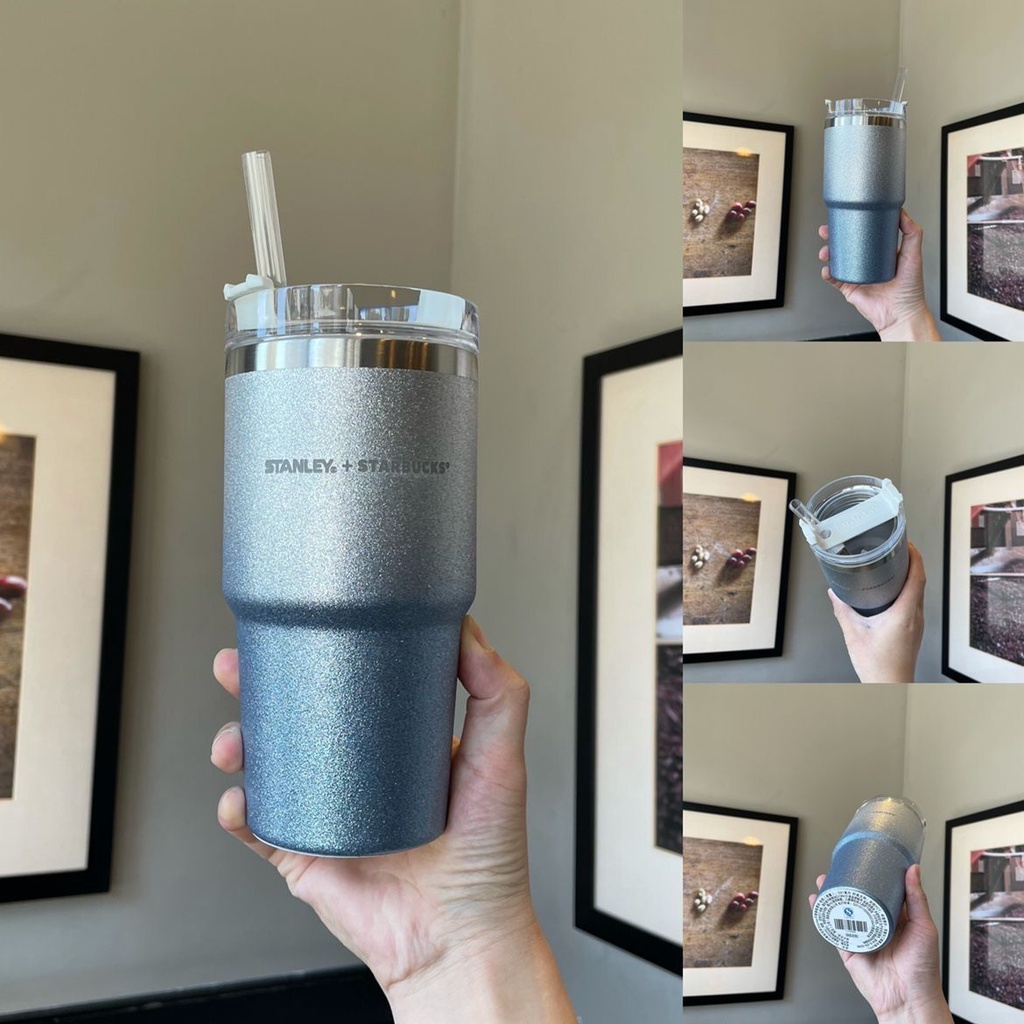 ly starbucks chính hãng Cốc uống nước trên xe Starbucks cốc ống hút inox dung tích lớn cốc cà phê giữ nhiệt cốc instag