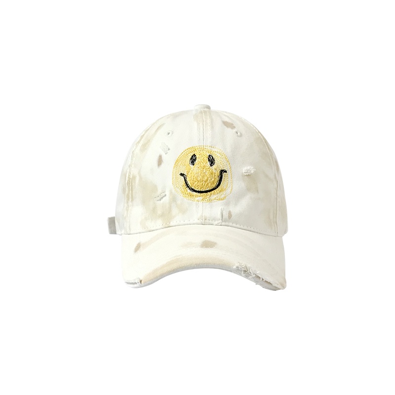 Mũ Lưỡi Trai Mềm Họa Tiết Mặt Cười Graffiti Phong Cách Hàn Quốc Cổ Điển Thời Trang Cho Nam Và Nữ