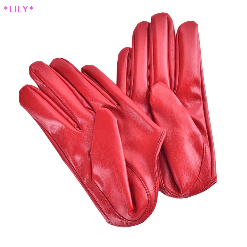 Lily thiết kế mới sexy găng tay da cho phụ nữ nửa Palm PU Găng Tay Da Đảng hiển thị uuu