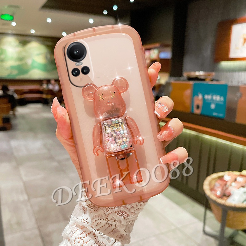 Ốp Điện Thoại Mềm Có Giá Đỡ Hình Gấu Cho OPPO Reno10Pro + Reno10 Pro Plus Pro + 5G 4G 2023 Reno 10 10Pro