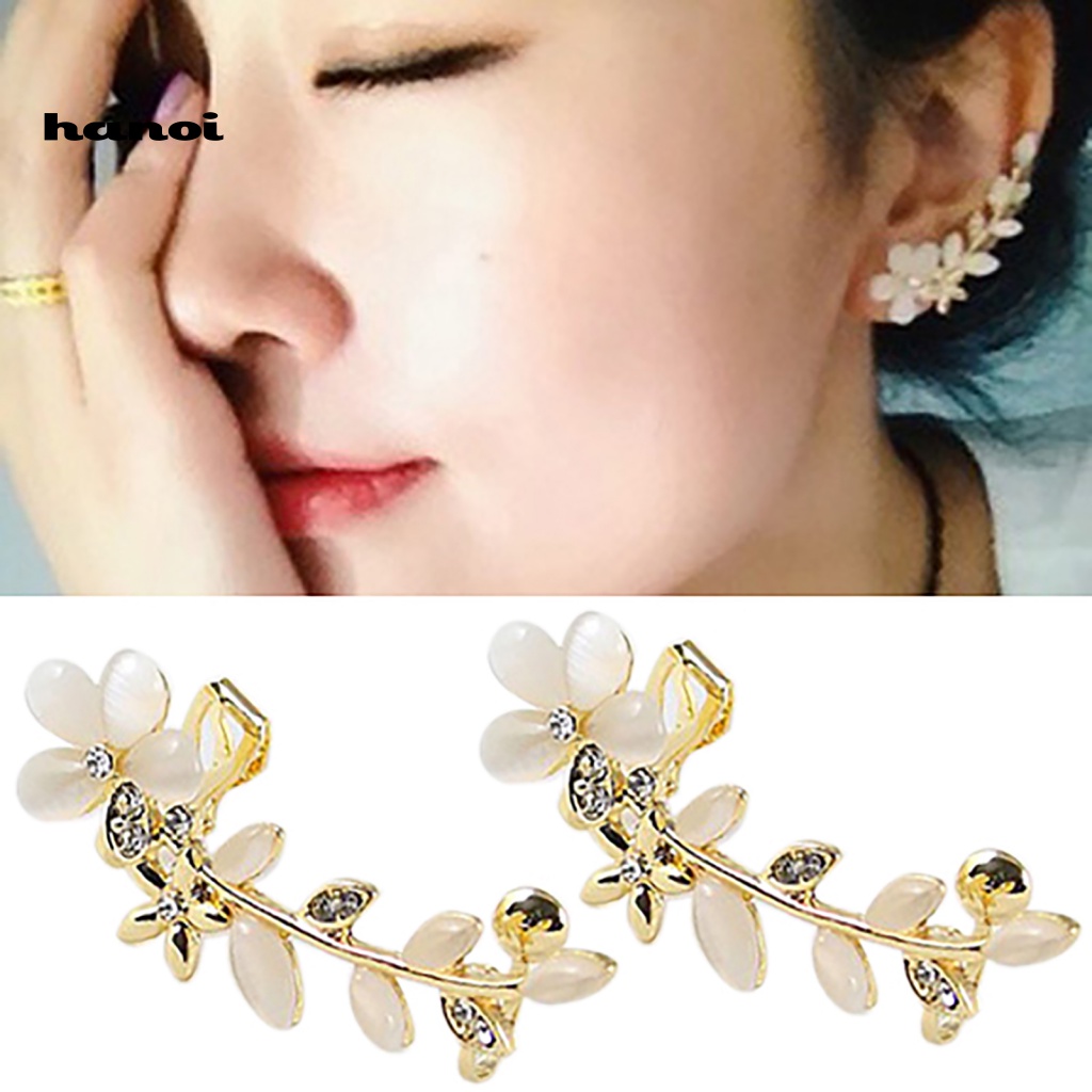 1 Đôi Bông Tai Đeo Vành Tai Đính Đá Thời Trang Cho Nữ