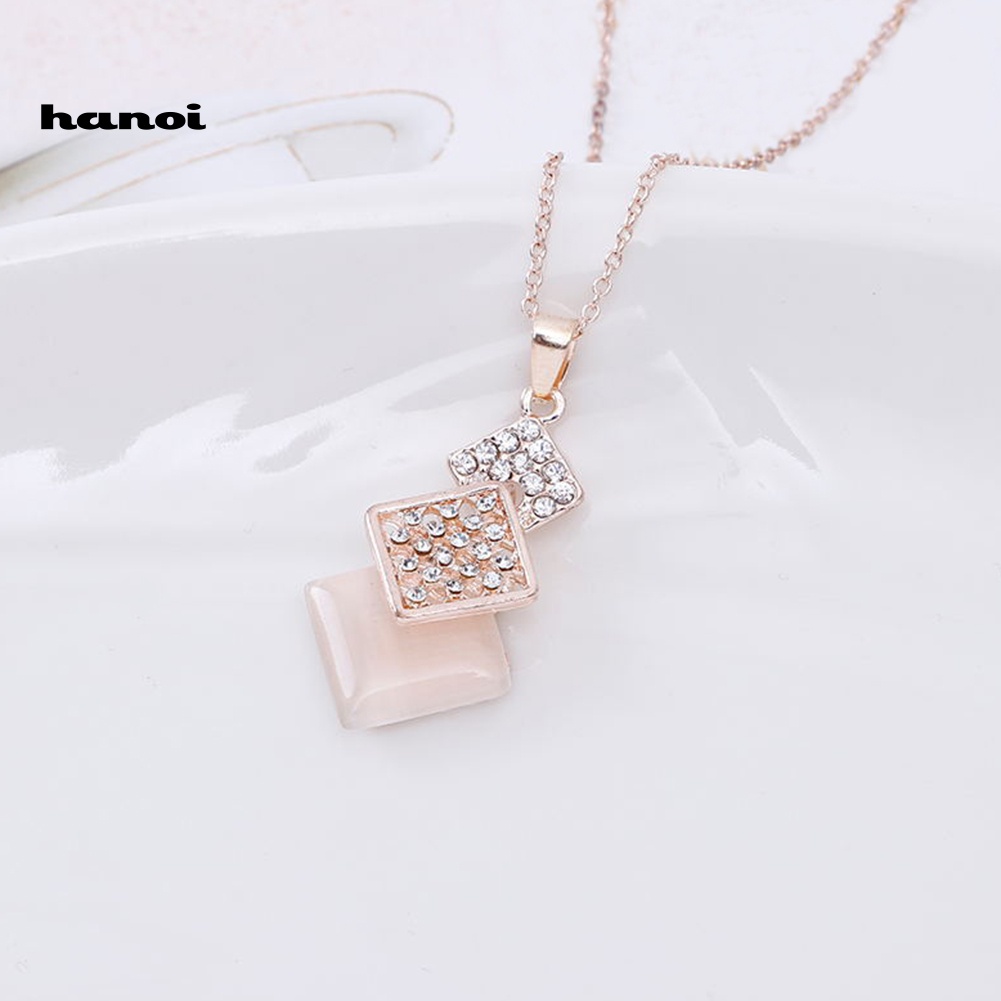 Set Vòng cổ + Bông Tai ĐíNh NgọC MắT MèO Giả ThờI Trang Cho