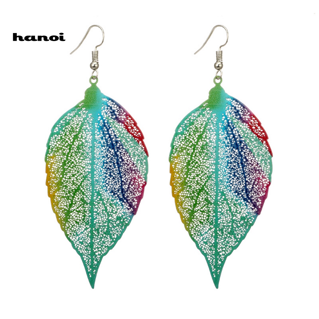 1 Đôi Bông Tai Hình Chiếc Lá Nhiều Màu Thời Trang Dành Cho Nữ