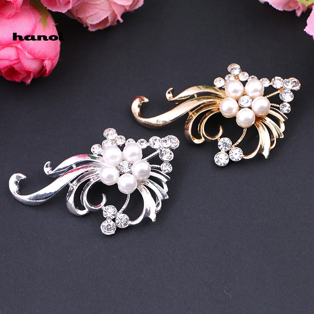 Ghim Cài Áo Hình Con Công Đính Đá Và Ngọc Trai Giả Thanh Lịch Dành Cho Nữ