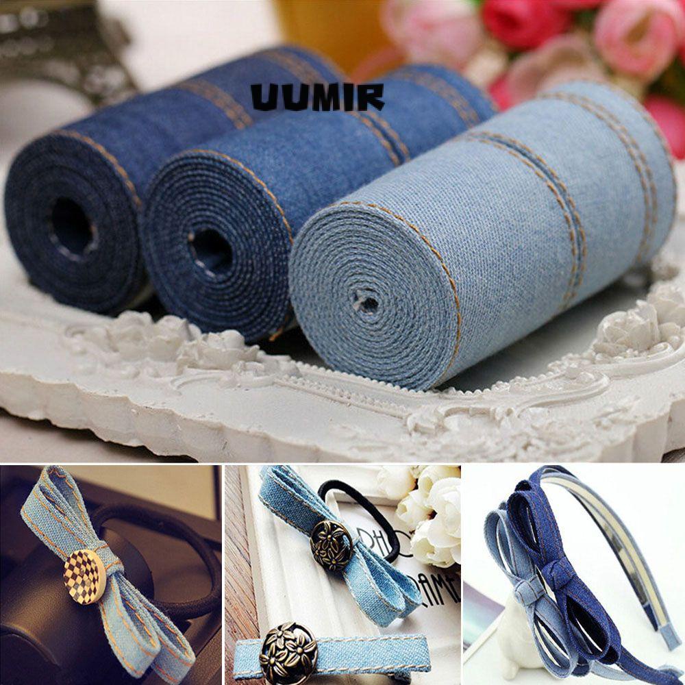 Mũ Lưỡi Trai Denim Đính Ruy Băng DIY