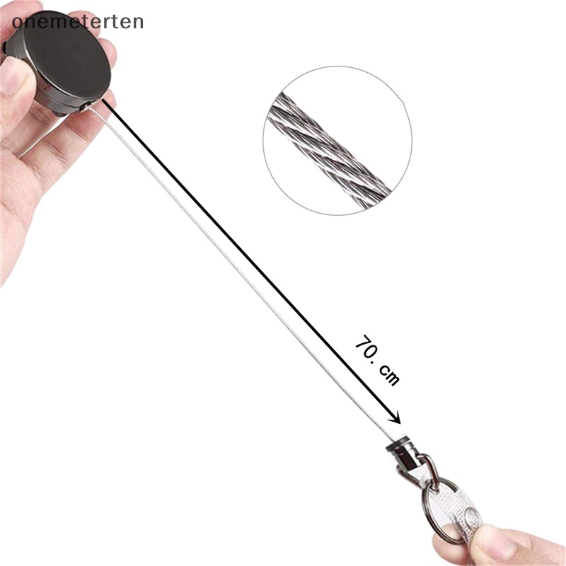 Rten Dây Móc Chìa Khóa Bằng Kim Loại Co Giãn Có Thể Thu Vào Gắn Thẻ Tên ID Dễ Tháo Rời