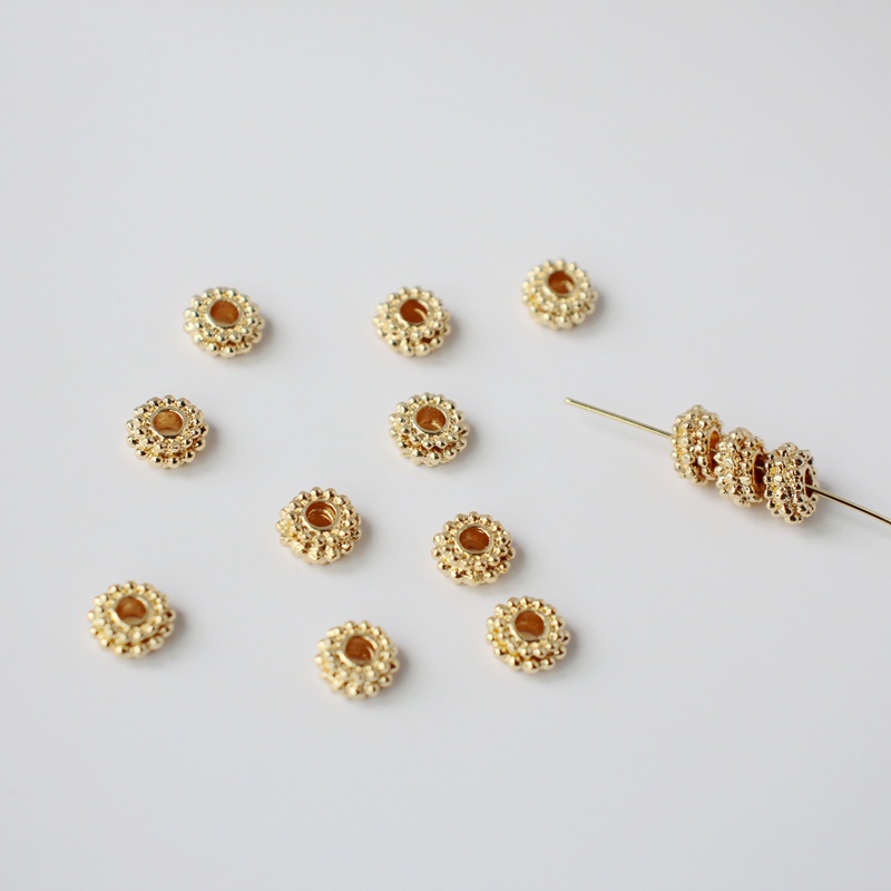 Bộ 10 Hạt Xâu Mạ Vàng 14k Nhiều Màu Sắc Dùng Làm Trang Sức diy