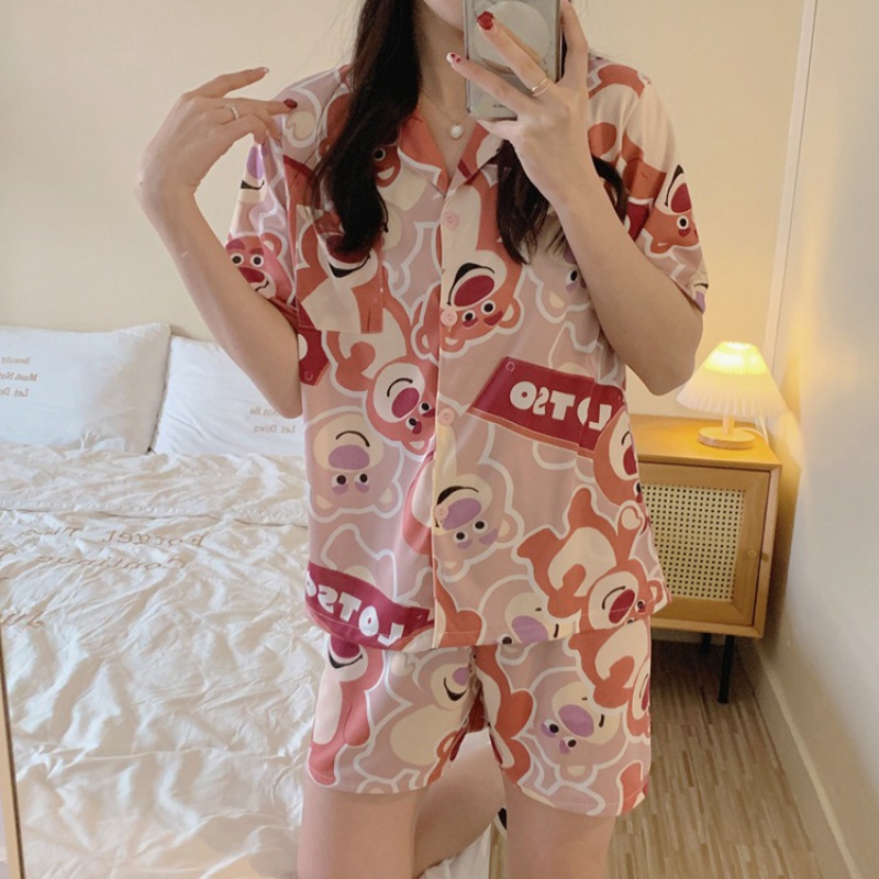 Bộ Đồ Ngủ Vải Lụa Dáng Rộng In Hình Kuromi Kiểu Hàn Quốc Thời Trang Mù