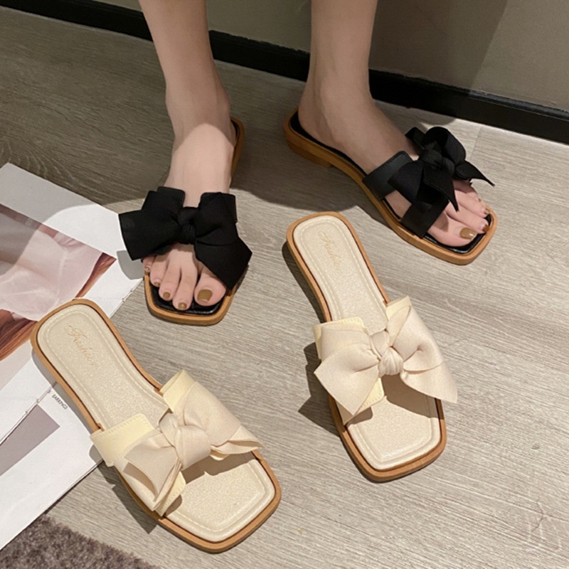 Dép Lê Quai Nơ Đế Mềm Chống Trượt Thời Trang Mùa Hè Dành Cho Nữ