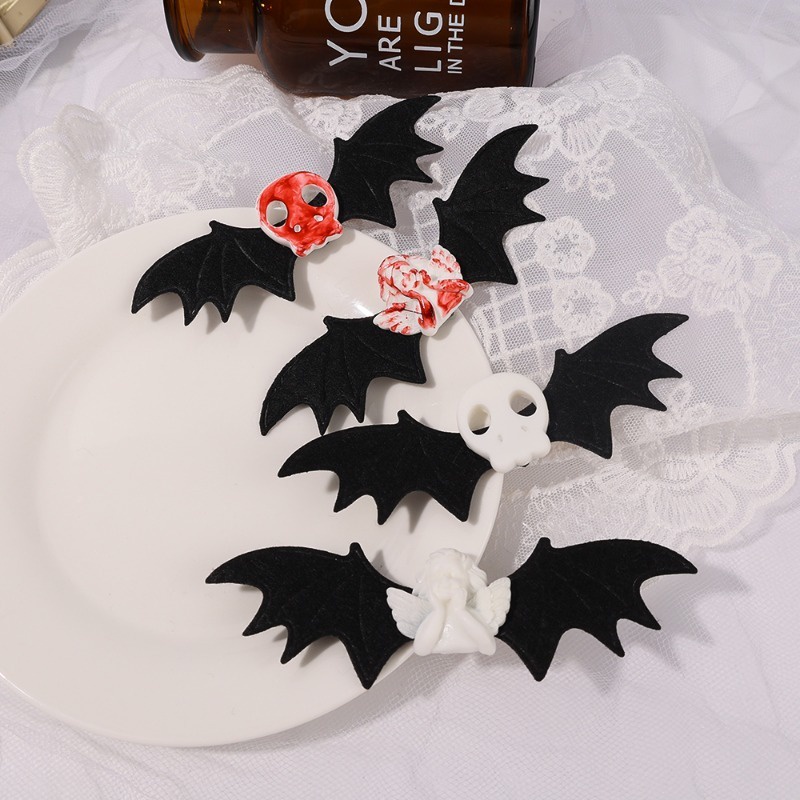 Kẹp Tóc Hình Đầu Lâu Cánh Dơi Phong Cách Gothic Ngọt Ngào Y2k