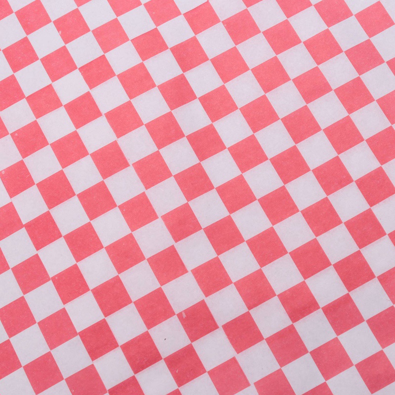 Set 400 Giấy Gói Bánh Kẹo / Burger / Burger / Burger Họa Tiết Sọc Caro Đỏ Và Trắng