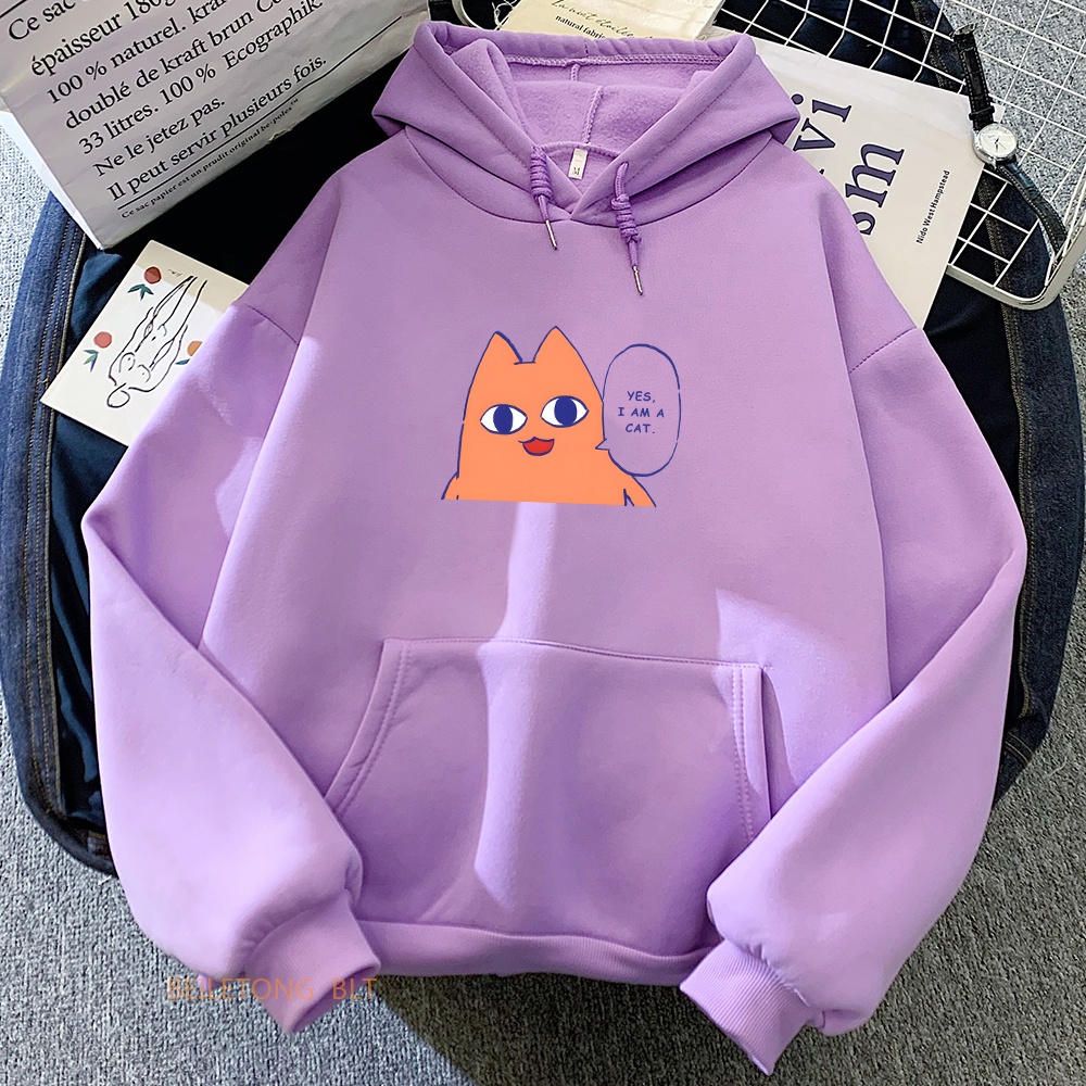 Azumanga Daioh OH MY GAH Áo Hoodie In Hình Mèo Hoạt Hình Dễ Thương Thời Trang Thu Đông / Đông Dành Cho Nữ Toàn Bộ