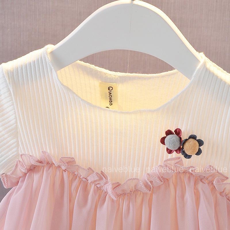 Đầm Chiffon Tay Ngắn Thời Trang Mùa Hè Xinh Xắn Cho Bé Gái