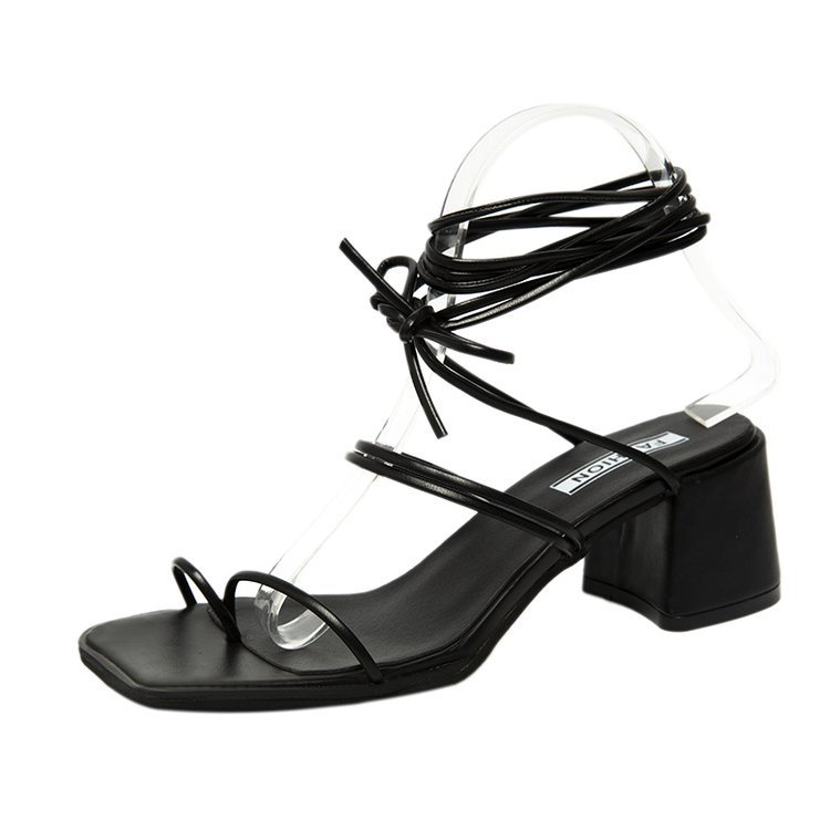 Xăng đan Cao Gót Mũi Vuông Cột Dây Đa Năng Thời Trang Mùa Hè