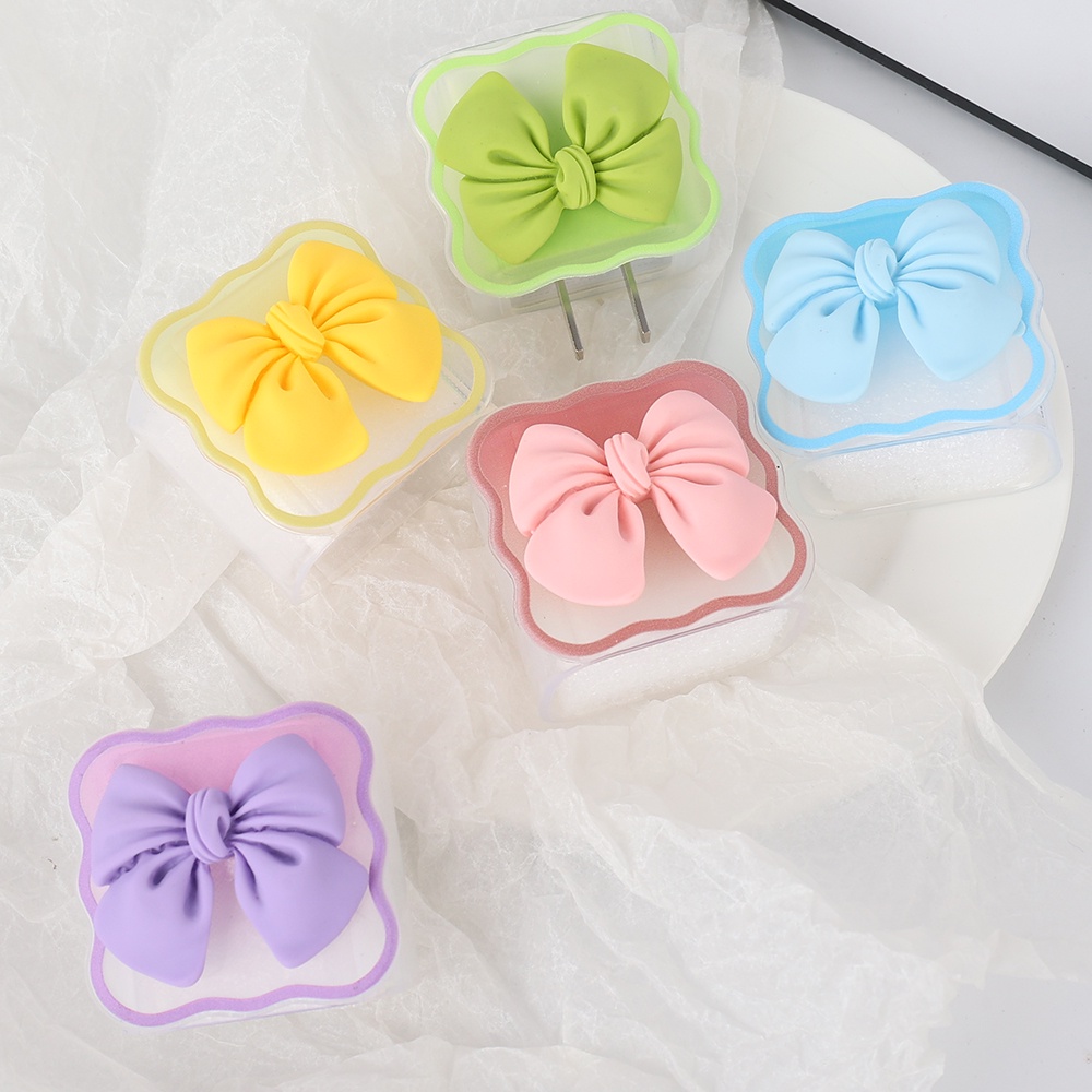 Phụ Kiện Bảo Vệ Đầu Dây Cáp Sạc Hình Nơ 3D Dễ Thương Cho iPhone 11 12 13 14 Pro Max