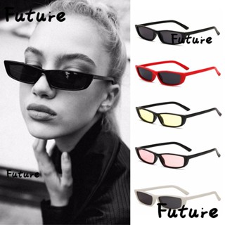 FUTURE Vintage Retro Sun Glasses Women's Fashion Small Frame Small Rectangle Sunglasses UV400 Trending Square Eyewear Narrow Sunglasses