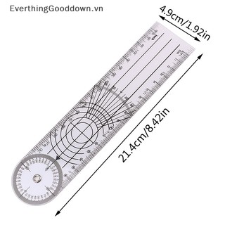 Everthinggooddown 1pc multi-ruler goniometer angle spinal ruler công cụ đo 360 độ vn