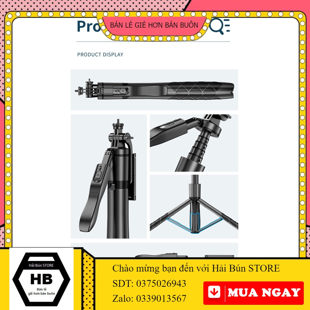 L16 Gậy Tự Sướng Cầm Tay Chân Máy Gimbal Cầm Tay Chân đế Có Thể Gập Lại Cho Máy ảnh , điện Thoại HaiBunStore