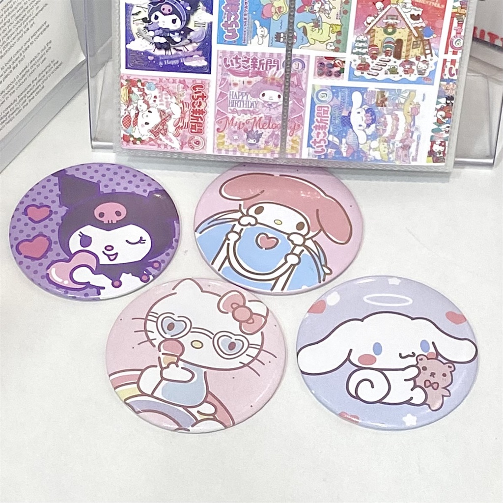 SANRIO Gương Trang Điểm Nhỏ Gọn Hình Kuromi Melody Cinnamoroll Dễ Thương H0299