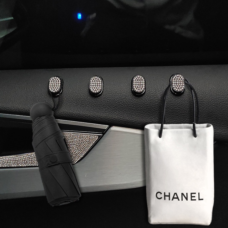 Móc treo đồ ô tô đính đá, móc treo mini phụ kiện ô tô, móc treo trang trí xe hơi, treo khẩu trang, dây sạc, tai nghe