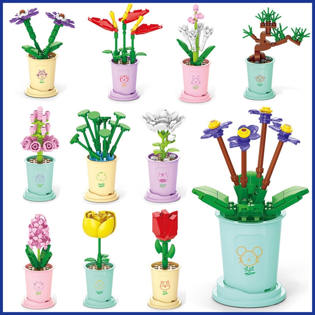 Bộ Đồ Chơi Lắp Ráp Hình Bông Hoa Nhiều Màu Sắc Đa Năng An Toàn Cho Bé Trai